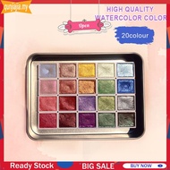 20 Colors Pearlescent Watercolor Set Metallic Glitter Watercolour Solid Paint