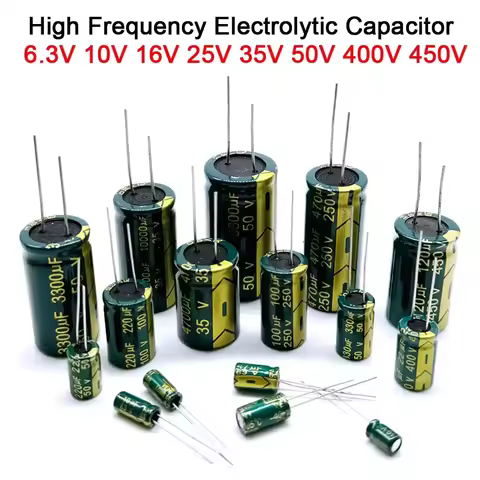 High Frequency Electrolytic Capacitor 6.3V 10V 16V 25V 35V 50V 400V 450V 22UF 100UF 220UF 330UF 470U