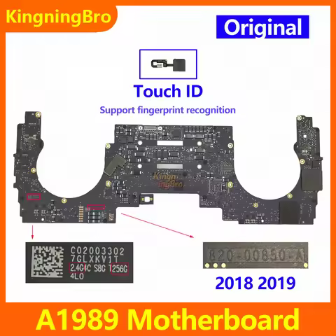 Tested Laptop A1989 Logic Board With Touch ID 820-00850-A For MacBook Pro 13' Motherboard 2018 2019 