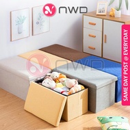 《 𝗔𝗠𝗣𝗟𝗘 𝗦𝗣𝗔𝗖𝗘 》 XL Size 76 x 38 x 38cm Stool Storage Box Folding Ottoman Sofa Foldable Footrest Benc