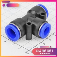 [3 Pieces]- PEG12-10 T-Tube Pneumatic Connector 10mm to 12 - 12mm Regular Electronic