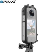 Cho Insta360 X3 PULUZ lạnh Giày PC bảo vệ bằng nhựa khung với khung Bộ chuyển đổi & vít (Đen)