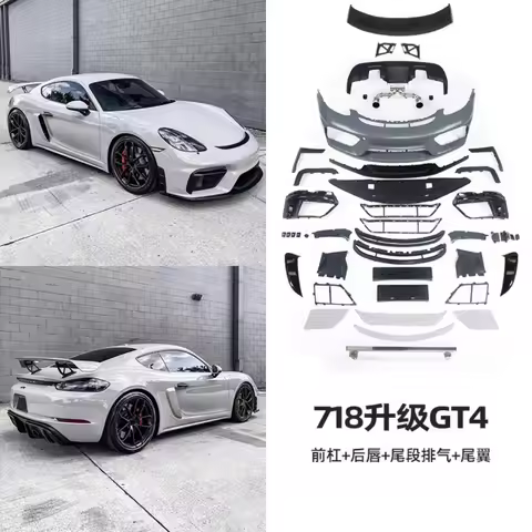 Body Kit for Porsche 718 cayman modified GT4 GT4RS Style Front bumper Front bar Rear lip Tail throat