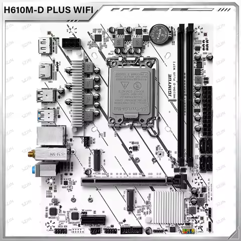 JGINYUE H610M Mainboard LGA1700 Socket Built-in WIFI Fit 12/13/14 Gen Intel CPU DDR4 Dual Channel PC