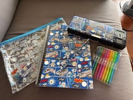 Smiggle Space Theme Pencil Case, Ruler, Pens & Exercise Book 文具套裝