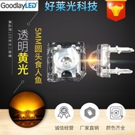 F5/5mm Piranha Kuning Cahaya Kecerahan Tinggi Piranha Kuning Lampu Empat Pin LED Lampu Tiub Lampu Ke