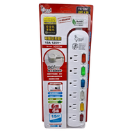 spirit 電精靈 台灣製造 3孔扁平插頭電腦延長線 6開6插 MAX1650W 15A 125V 15尺  450cm  PSK-336D  1條