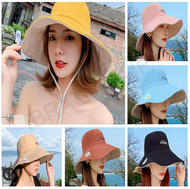 Topi Bucket Hat Bordir Daisy Import Bolak Balik Original Topi Wanita Dewasa Topi Bucket Hat Big Rim