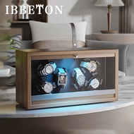 IBBETON Watch Winder USb Powered For Automatic Watches Mechanical Watches Rotator Holder Wood Case Winding Cabinet Storage Display Boxes