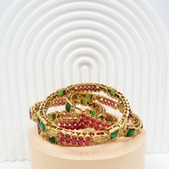 Matt Gold Ethnic Indian Bangles - Set of 4 | Artlah Gelang Tangan | Indian Bangles