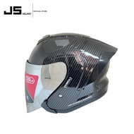 J.Steady - Glossy Carbone Motif Armor - Half Face Helmet Helmet Motor Helmet Budak Helmet Retro Siri