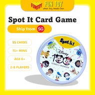 (FunToy SG) Spot it! Disney 100 Years Yellow - Dobble Kids Birth - Party Game 2-6+ Players Age 6+