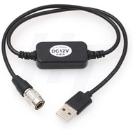 PowerBank 5V 2A USB to Hirose 4 Pin Male 12V DC Power Cable for Zoom F4 F8 F8N Zaxcom (12 inch)