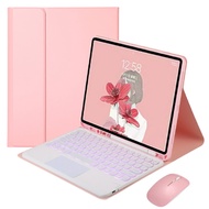 Bluetooth Keyboard Case For iPad Pro 12.9 2022/2021/2020/2018 With Round Key Built-in Touchpad &amp; Backlit,Shockproof Keyboard Case With Pencil Holder Compatible With iPad Pro 12.9
