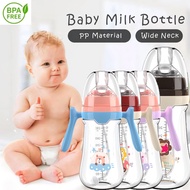 【Feeding Bottle】Newborn Wide Neck Feeding Bottle 280ml Baby Anti-Coli Milk Bottle Newborn Botol Susu