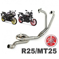 Yamaha R25 / MT25 Full System Uturn Manifold Exhaust Stainless Steel Ekzos Uturn Link Pipe Accessori