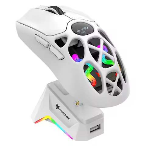 XUNFOX H16PRO Mouse, lightweight S205, three-mode wireless Bluetooth mouse for gaming, charging, RGB