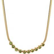 Gold Gold Pendant Necklaces for Women, Gold Plated Womens Gold Necklace Simple Snake Chain Green Cub