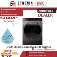 SHARP 10.5kg Front Load Washer ES-FW105SG
