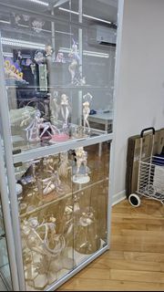高200(100/100) 闊80 深40 白色櫃/背鏡 單向玻璃(則-4/中開門-4) 玻璃(5層) （Led燈-5set）