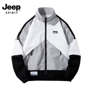 JEEP SPIRIT 2023 Spring and Autumn Collar Sports Jacket Mens Casual Jacket Student Casual Jacket Lig