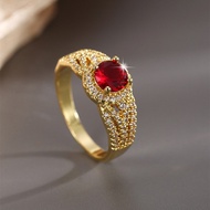 Cincin Tunang Emas 916 Permata Merah /Merisik/Kahwini/Nikah/Engagement Ring gold 916
