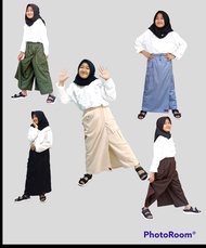 Rok Celana Anak olahraga muslimah Bahan Drill Tebal/rok celana korea style/rokcel anak/rok celana olahraga anak kekinian/celana rok muslimah/rok celana anak SD kelas 1-6
