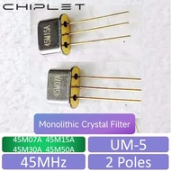 3pcs UM5 3P 45MHz Monolithic Crystal Filter 3pins 45M07A 45M15A 45M30A 45M50A 2 Poles MCF 45M 45.000