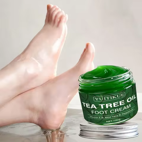 YUITIKUE Tea Tree Oil Foot CreamWith Vitamin E, Aloe Vera, and Mint, exfoliating daily care, moistur