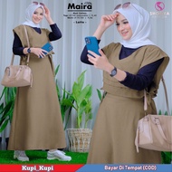 Gamis Model Terbaru Trend Masa Kini Gamis Rompi One Set Setelan Wanita Muslim Muslimah Modern Kekini