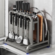 304 Stainless Steel Kitchen Knife Rack Shelf Cutting Board Knife Multifunctional Chopstick Cage Inte