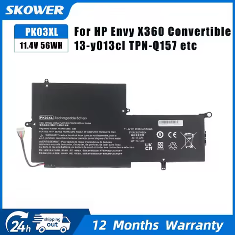 SKOWER 56Wh PK03XL Battery for HP Spectre X360 13-4000 13-4100 13-4200 Pro X360 G1 G2 ENVY X360 Conv