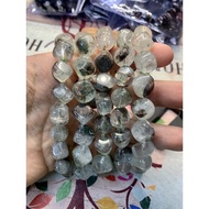 HIJAU Green Ghost Crystal Bracelet, Yellow Bracelet, Green Phantom quartz 12mm
