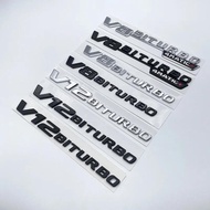2017 Flat V8 V12 Biturbo Emblem for Mercedes Benz AMG GT GT63S GTC GTR GTS G63 G65 C63 C63S S63 S65 
