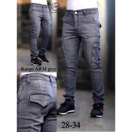 Men's slim fit long jeans cargo pants
