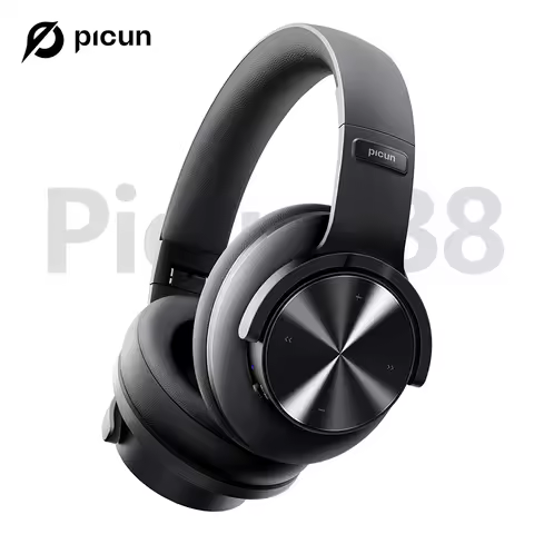 Picun B8 Bluetooth Headphones 120H Playtime Headset Wireless Bluetooth 3EQ Mode Low Latency Hands-Fr
