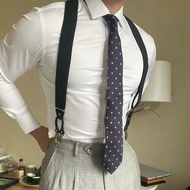 British Retro Style Strap Clip Elastic Elastic Men Adult Trousers Suspenders Buckle Shoulder Strap S