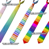 MELODG Shirt Neckties, Rainbow Personality Striped Tie,  Colorful Men Accessories Gay Parade