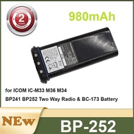 Reliable BP-252 7.4V 980mAh Li-ion Battery for ICOM IC-M33 M36 M34 BP241 BP252 Two Way Radio & BC-17