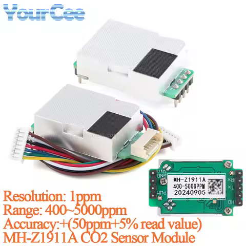 2pcs/1pc MH-Z1911A MH-Z19 NDIR CO2 Carbon Dioxide Air Gas Sensor Module MHZ19 Infrared IR 400-5000pp