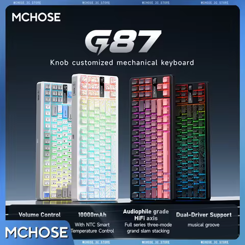 MCHOSE G87 Mechanical Keyboard 87 Keys Leyout 10000mAh Long Life Battery BT 2.4G Wireless Customized