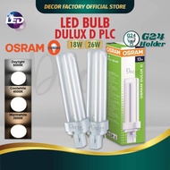 OSRAM Dulux D PLC Bulb 18W / 26W PLC Bulb Lumen 1200 1700 Coolwhite Warmwhite Daylight
