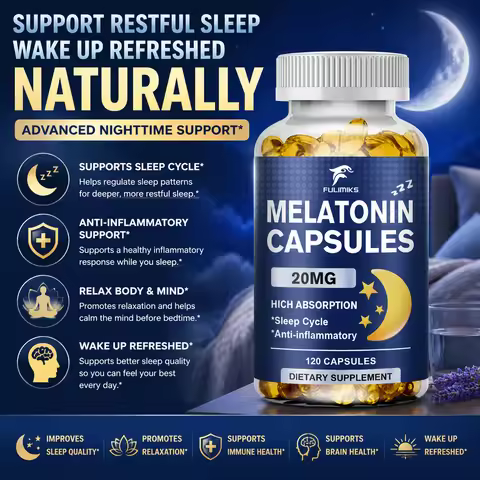 Melatonin 20MG Supplement with Vitamin D3 & MSM, Non-Habit Forming, Supports Healthy Sleep, Calm Min