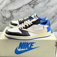 G Version Ready Stock aj1 Low-Top Barb Lightning Blue Travis Scott x Air Jordan 1 Low Lightning Blue