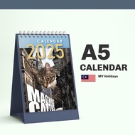 Giant Cat 2025 Table Desk Calendar Malaysia Public Holiday