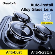 【Auto-install】Sanptoch Metal Alloy Glass Lens For iPhone 15 / 14 / 13 / 12 / 11 Pro Max Plus Cover For Diamond Camera Lens Protector Film With Installer
