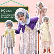 costume cosplay costume adult Halloween Funny Grandma Floral Dress-Up Costume