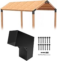 2-Way 15-Degree Slant Pergola Brackets Kit, DIY L-Shaped Woodwork Brackets for 4" x 4" (Actual:3.5"x