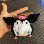Crochet Gojo with Kuromi hat keychain