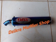 Silencer only knalpot racing DBS stainless steel full blue untuk motor 2 tak Ninja 150 R RR SS / RX-